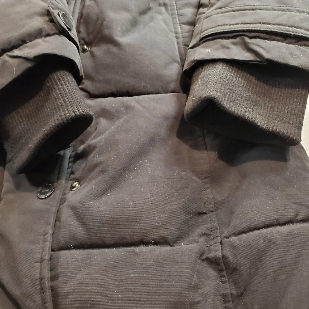 Canada Weather Gear Women Puffer Parka Black Faux Fur Hood Long Coat Size Medium - Picture 7 of 13